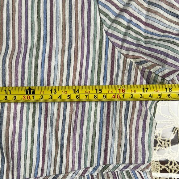 Madewell Striped Crewneck Button Front Tiered Mini Dress Cotton Size XS - Picture 6 of 6